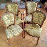 Set of two chairs and two Louis XV-style chairs