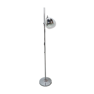 Space age chromen staande bol lamp vloerlamp