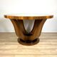 Round walnut table in Art Deco style "Praha". Manufacturer