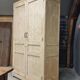 Antique wardrobe, kitchen cabinet, pinewood, creamy white