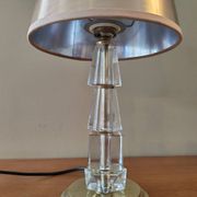 Lampe Art Déco, verre et laiton