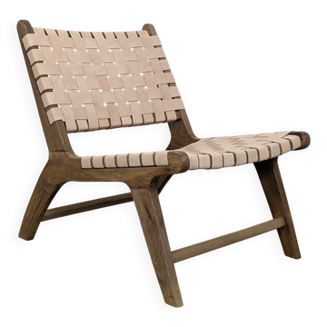 Chic Moroccan armchair in leather