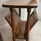 Magazine rack, wood and cane
