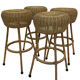 Set of four vintage rattan bar stools 1960 Nederland Design