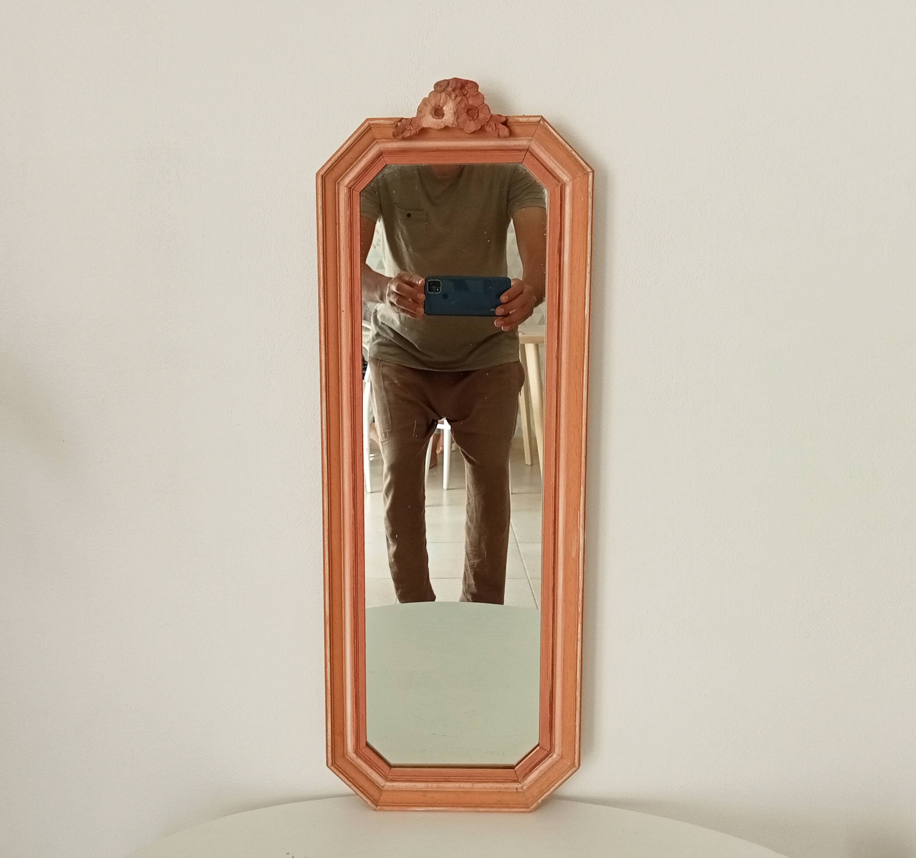 Miroir vintage octogonale avec fronton