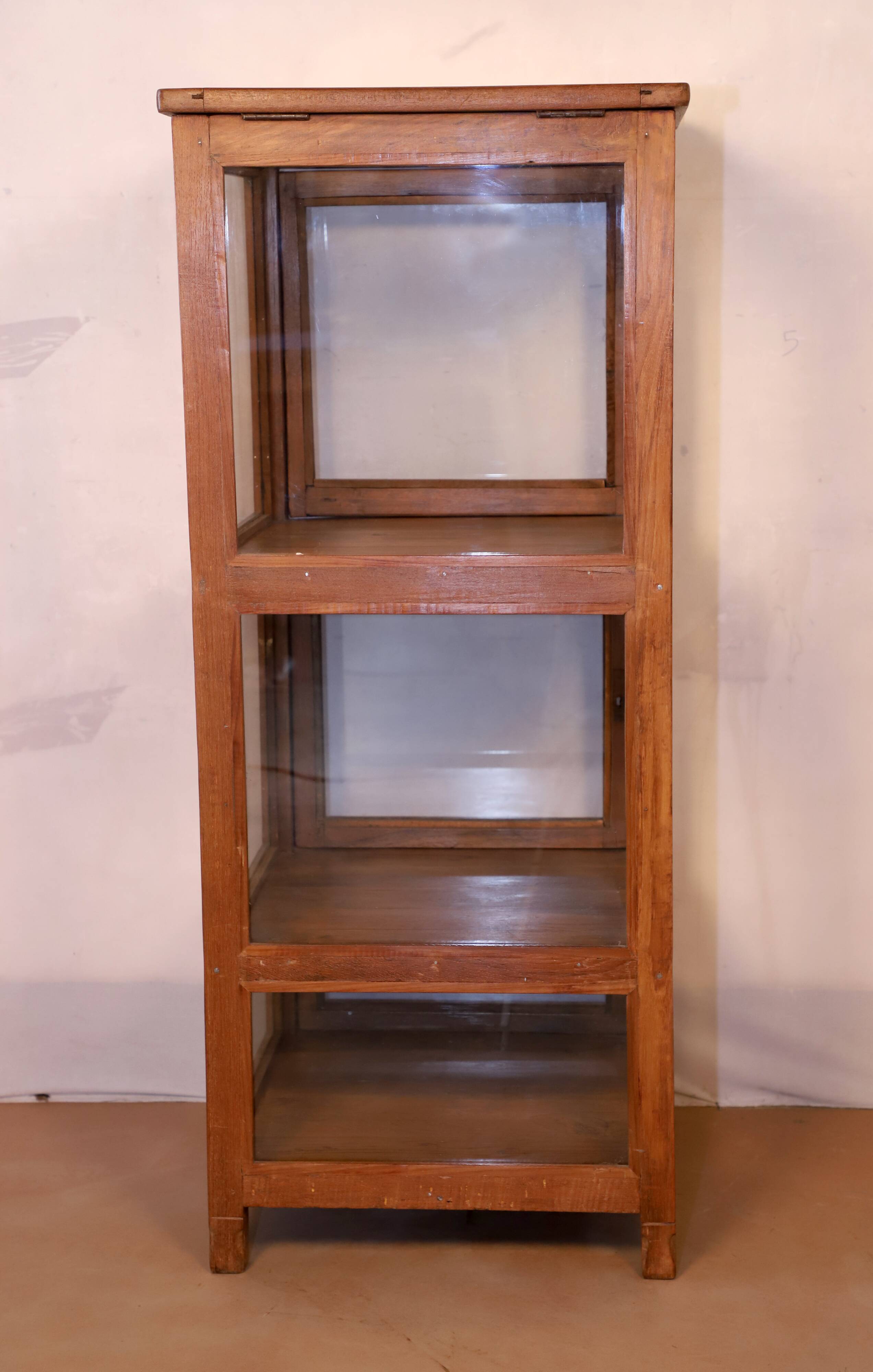 Burmese teak shopkeeper's showcase