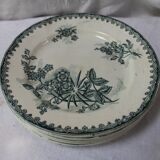 Set of 7 flat plates Sté Amandinoise St Amand, model Margot