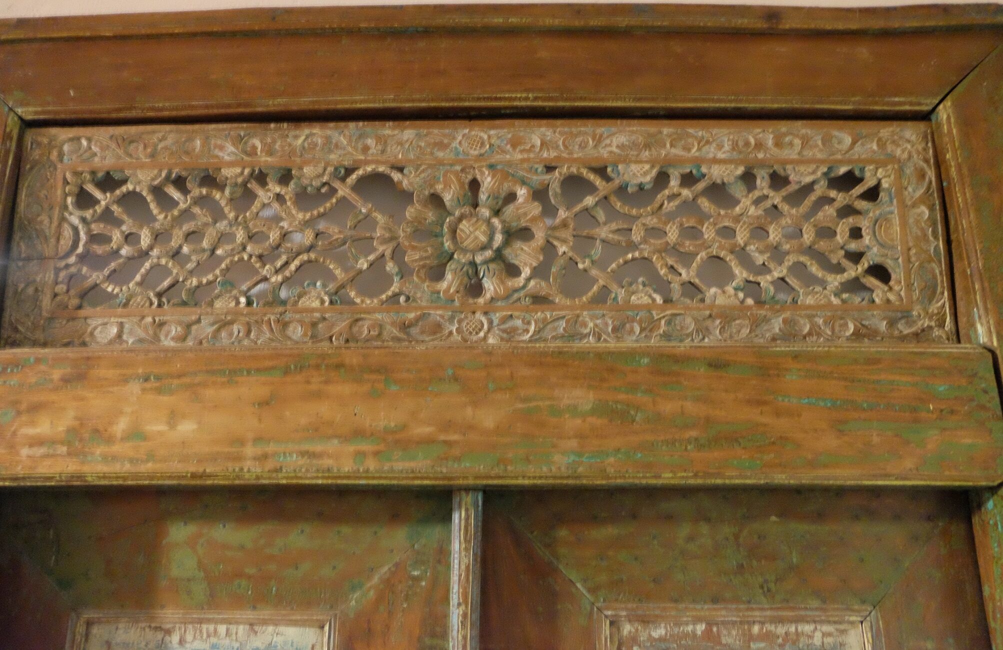 Antique pair of patinated teak doors, 1900