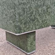 Art Deco or Bauhaus desk in metal covered with leather, Gio Ponti style.