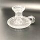 Candle holder with cup and handle in worked glass