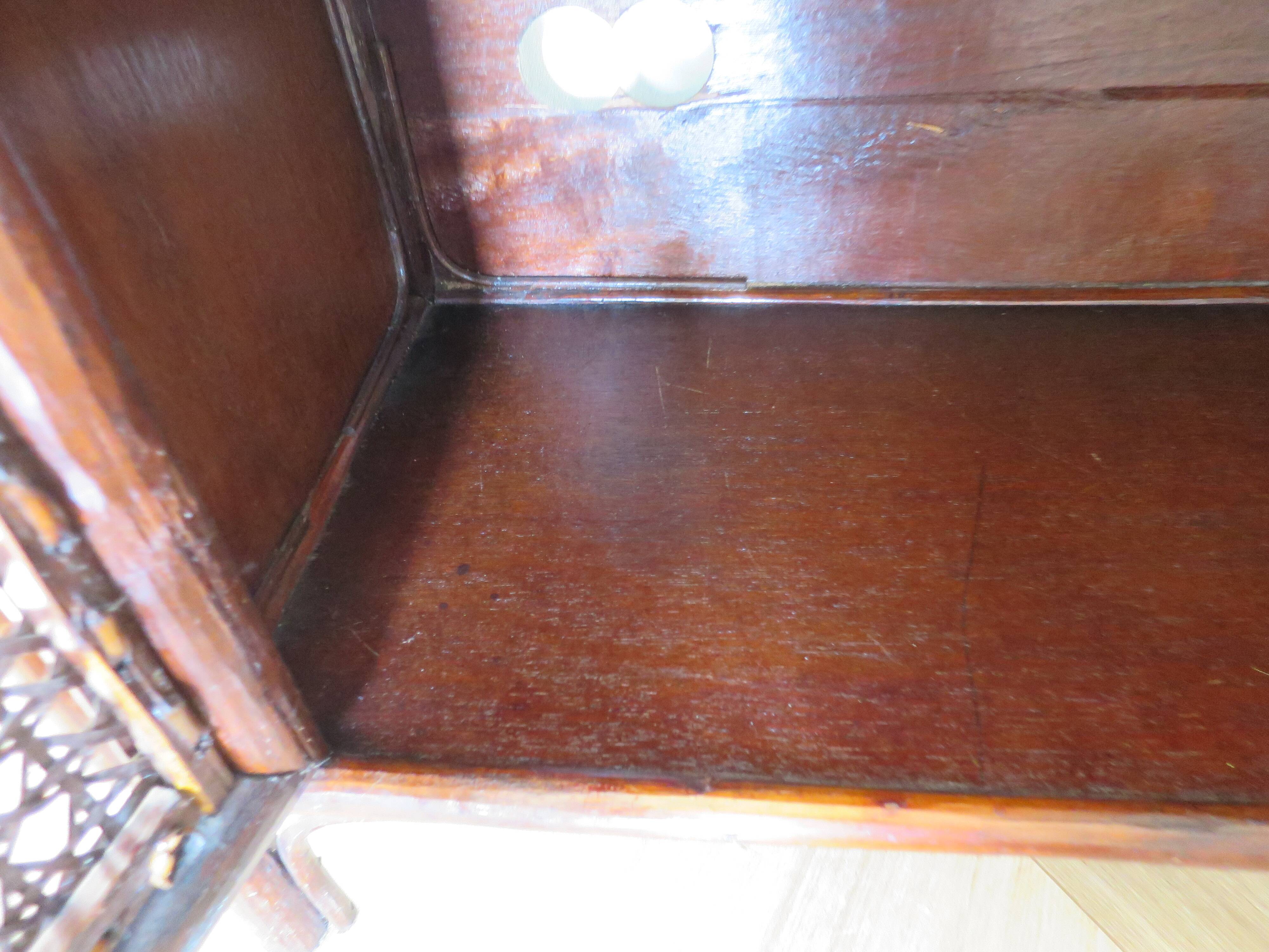 Support buffet bibus woven rattan 2 doors in caning - vintage 60s/70s