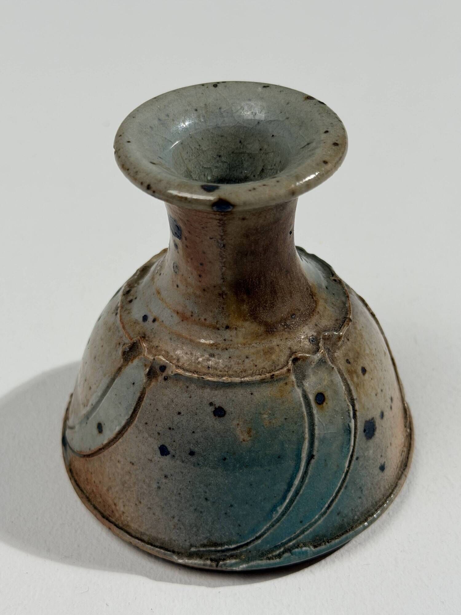 Rare miniature vase in glazed stoneware, Gustave Tiffoche – Guérande circa 1960