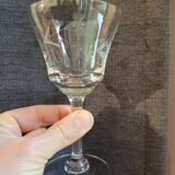 12 crystal wine glasses engraved with floral patterns