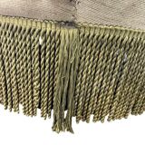 Vintage green two-seater sofa with fringes