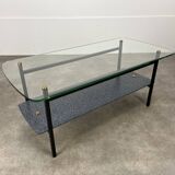 Table basse en métal et verre, années 50