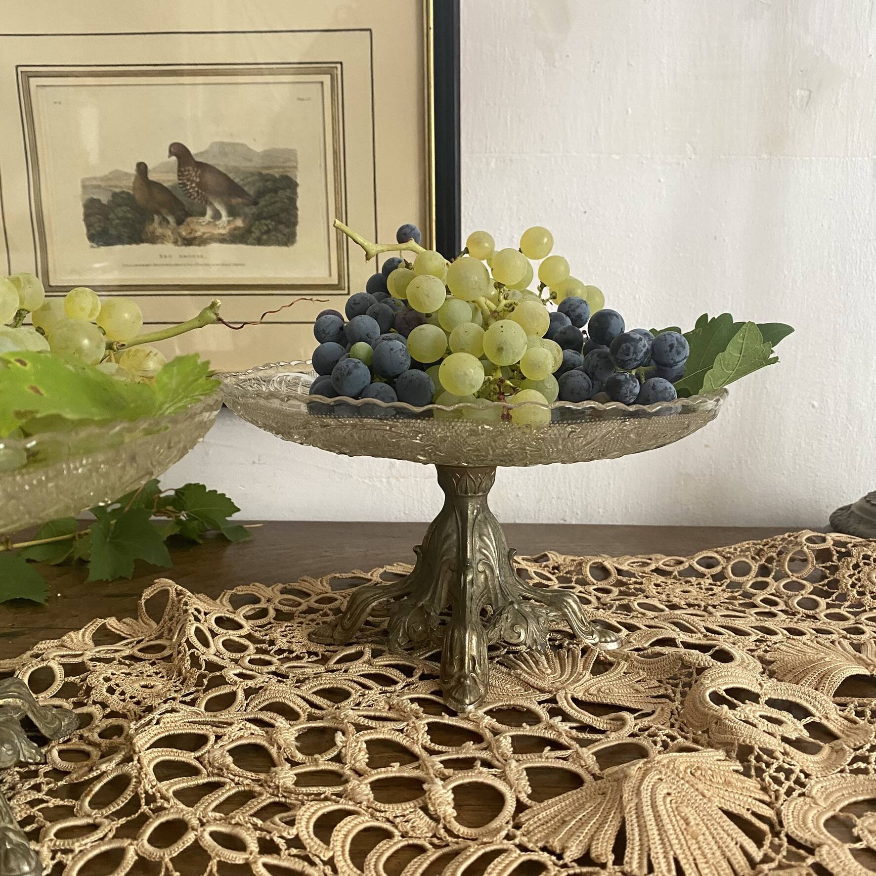 Antique footed bowls, early 20th century compotiers.