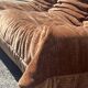Two-seater Togo sofa in terracotta velvet, Ducaroy first edition 1970.