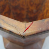Basket or empty wooden pocket and cedar magnifying glass veneer