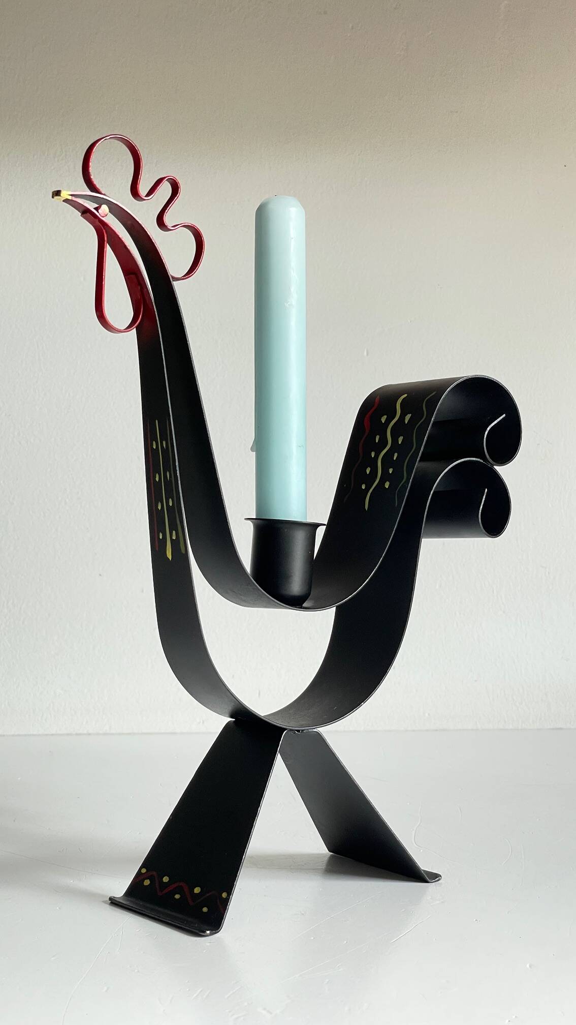 Bougeoir forme coq suède vintage