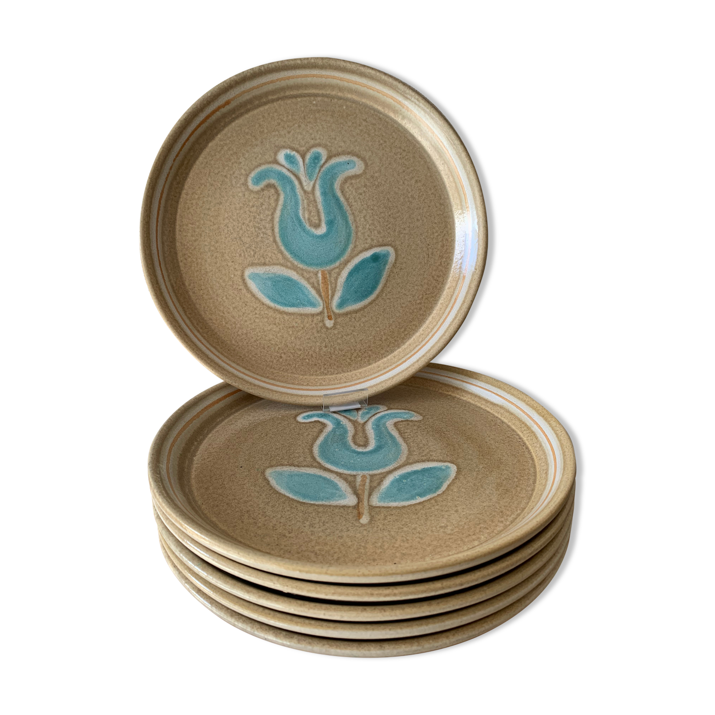 6 flat plates vintage model Pamela