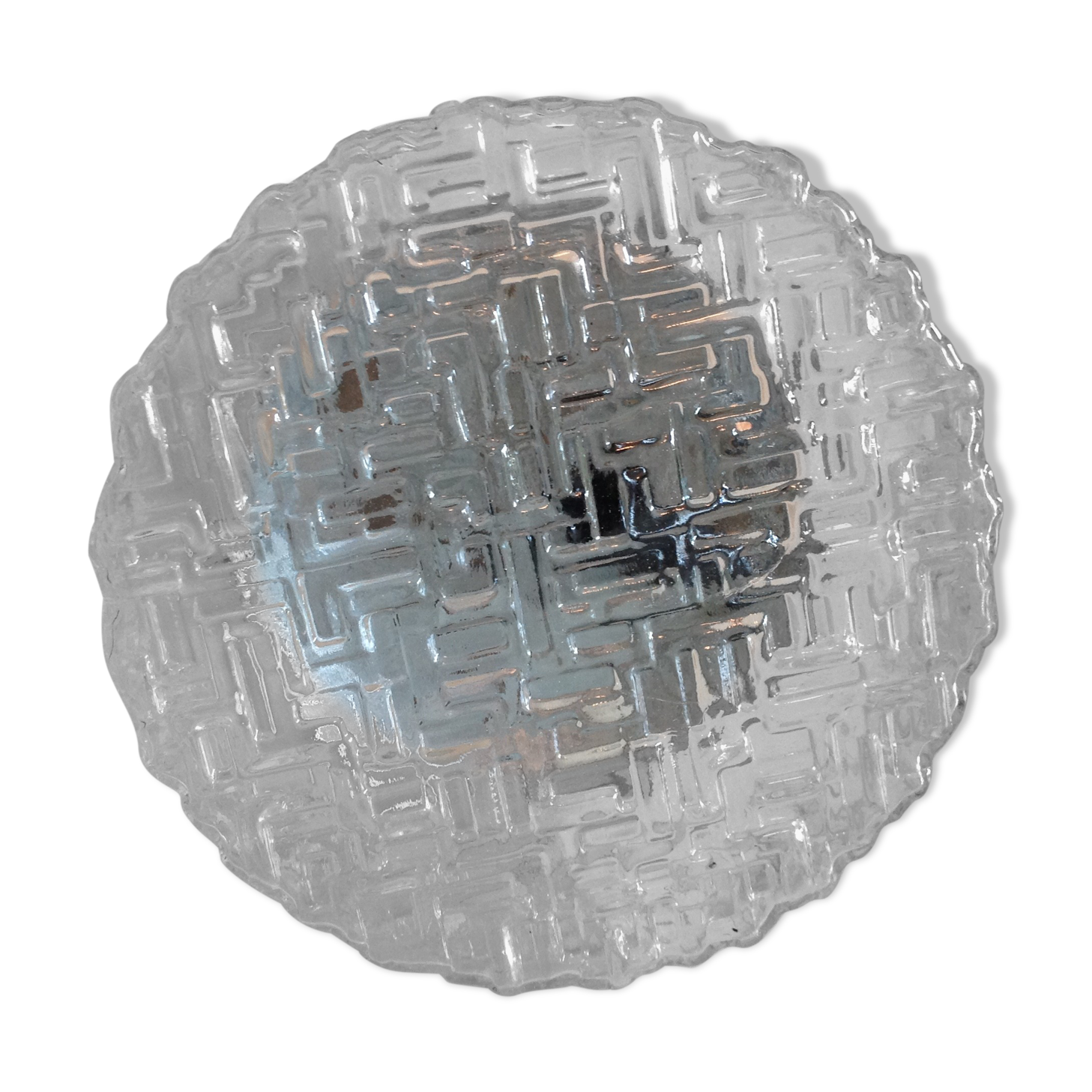 Round ceiling lamp in bulled glass / vintage 60s/70s