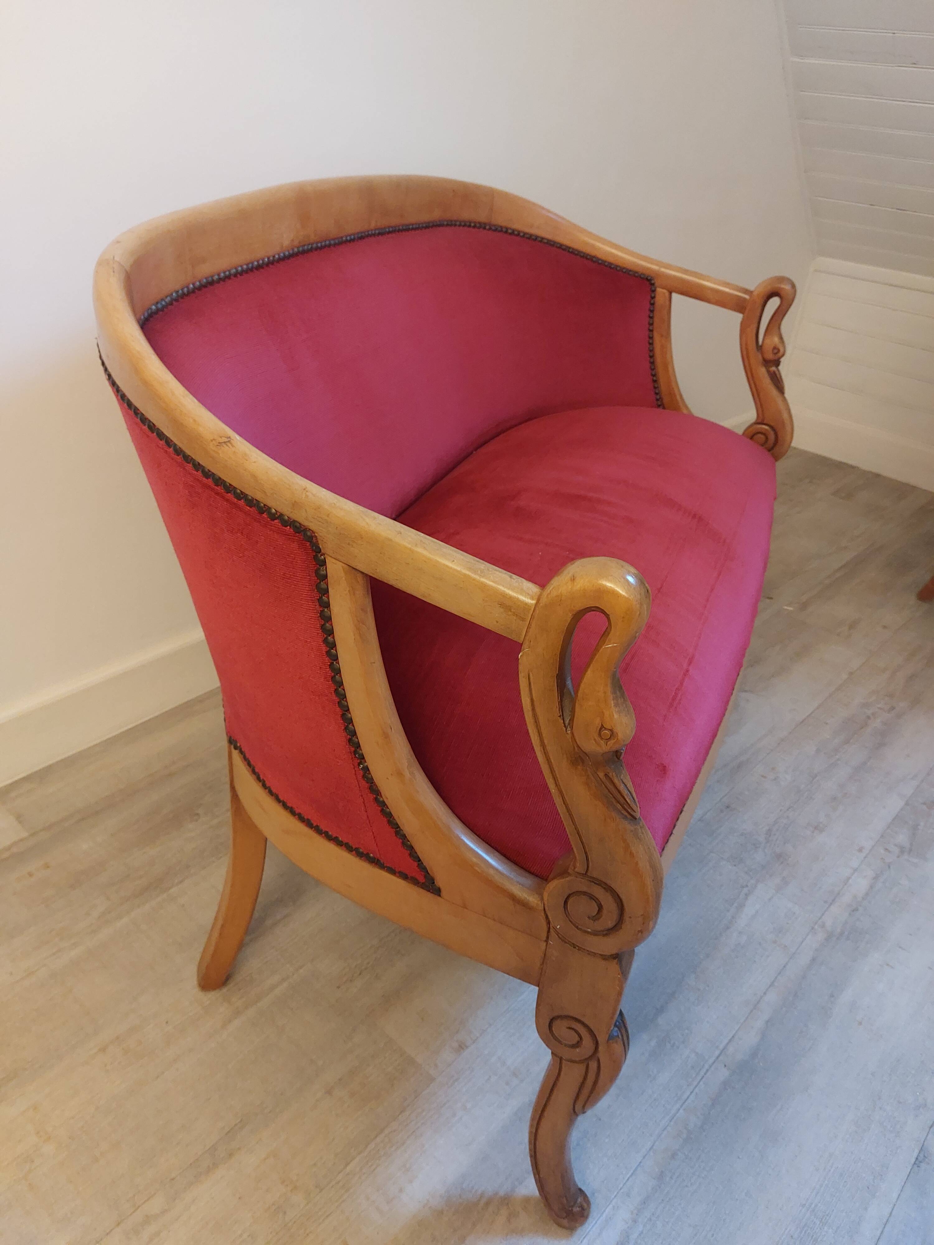 Burgundy velvet salon Swan neck