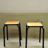 Pair of vintage industrial stools - 70s