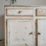 Buffet mado low patinated renovated concrete tray