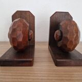 art deco bookends with wooden balls