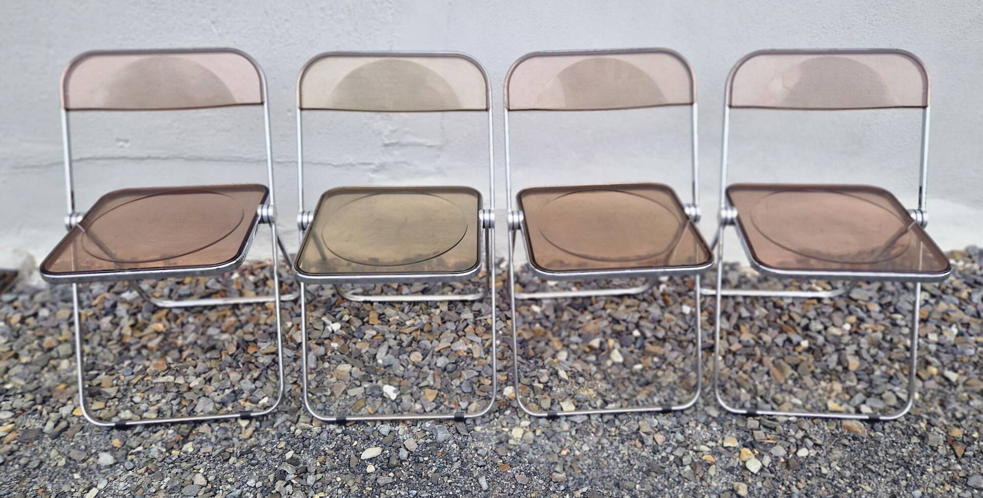 Set of 4 Plia chairs by Piretti for Castelli