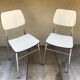 Pair of Old Metal Chromé Chairs - Vintage White Formica