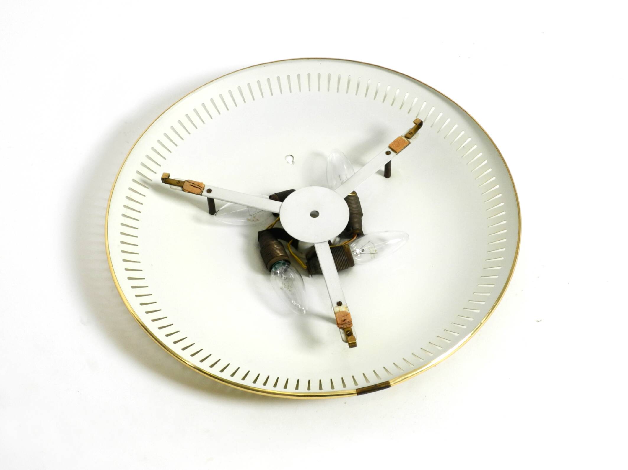 Rare round illuminated mid-century Hillebrand metal mirror from 1966