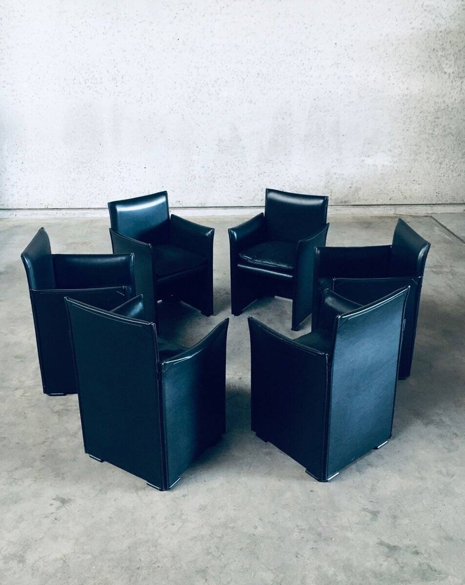 Postmodern Model 401 Break Armchairs by Mario Bellini for Cassina, Italy, 1980s, Set of 6