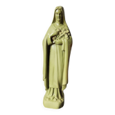 Ancient statue of Saint Thérèse of Lisieux – patinated olive green plaster