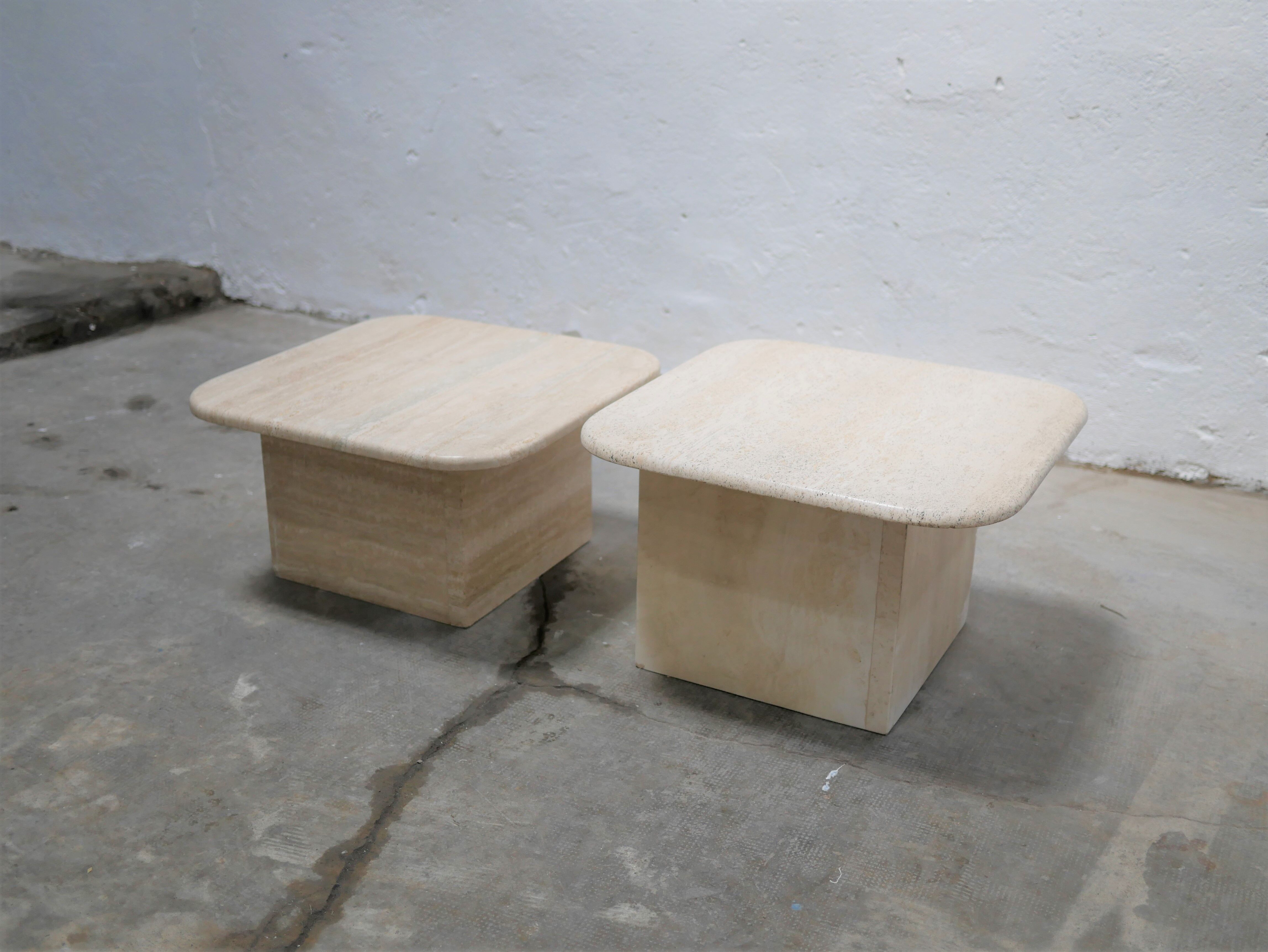 Coffee tables in travertine