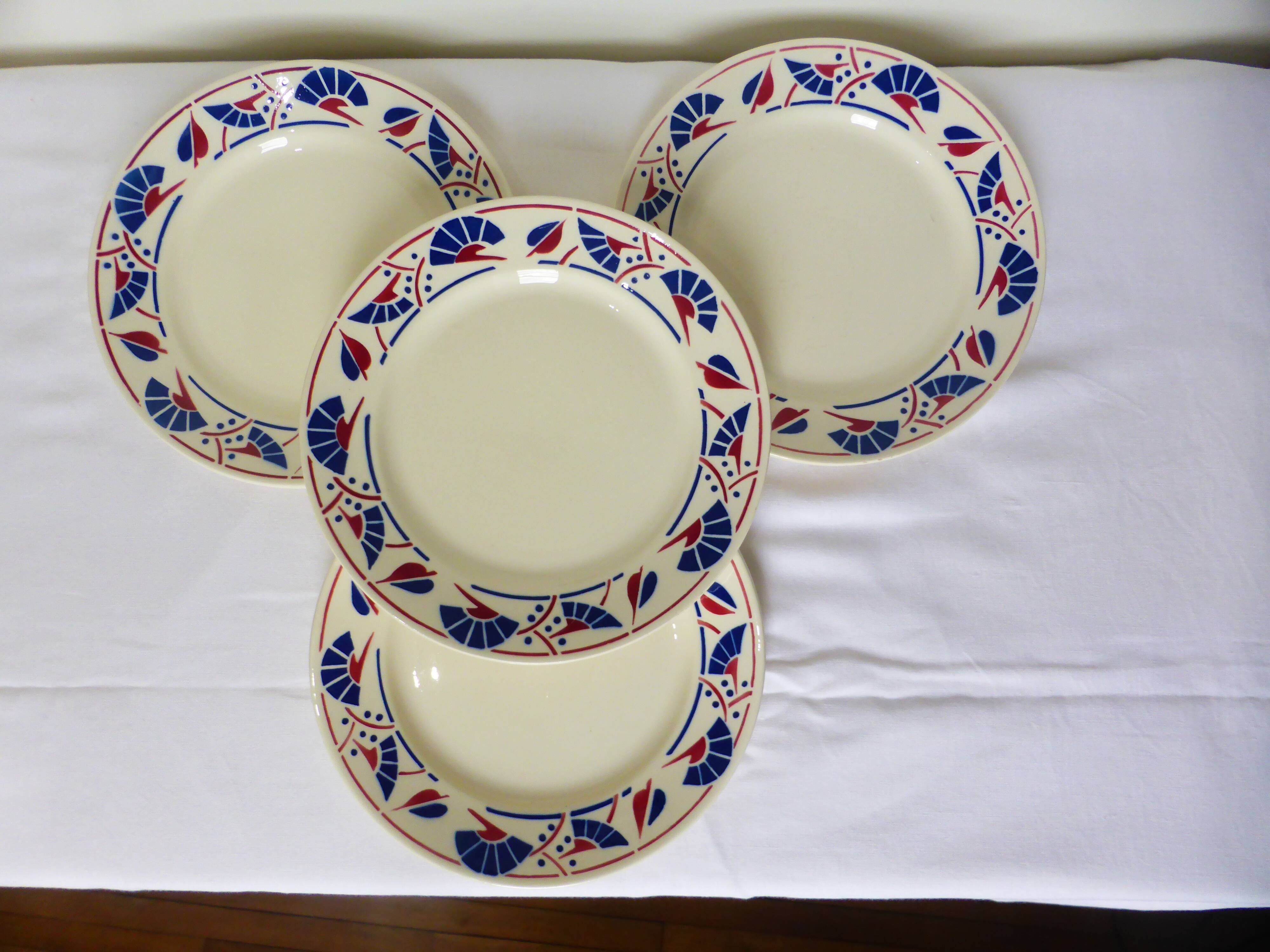 4 dessert plates of Badonviller model Mousmee 221009