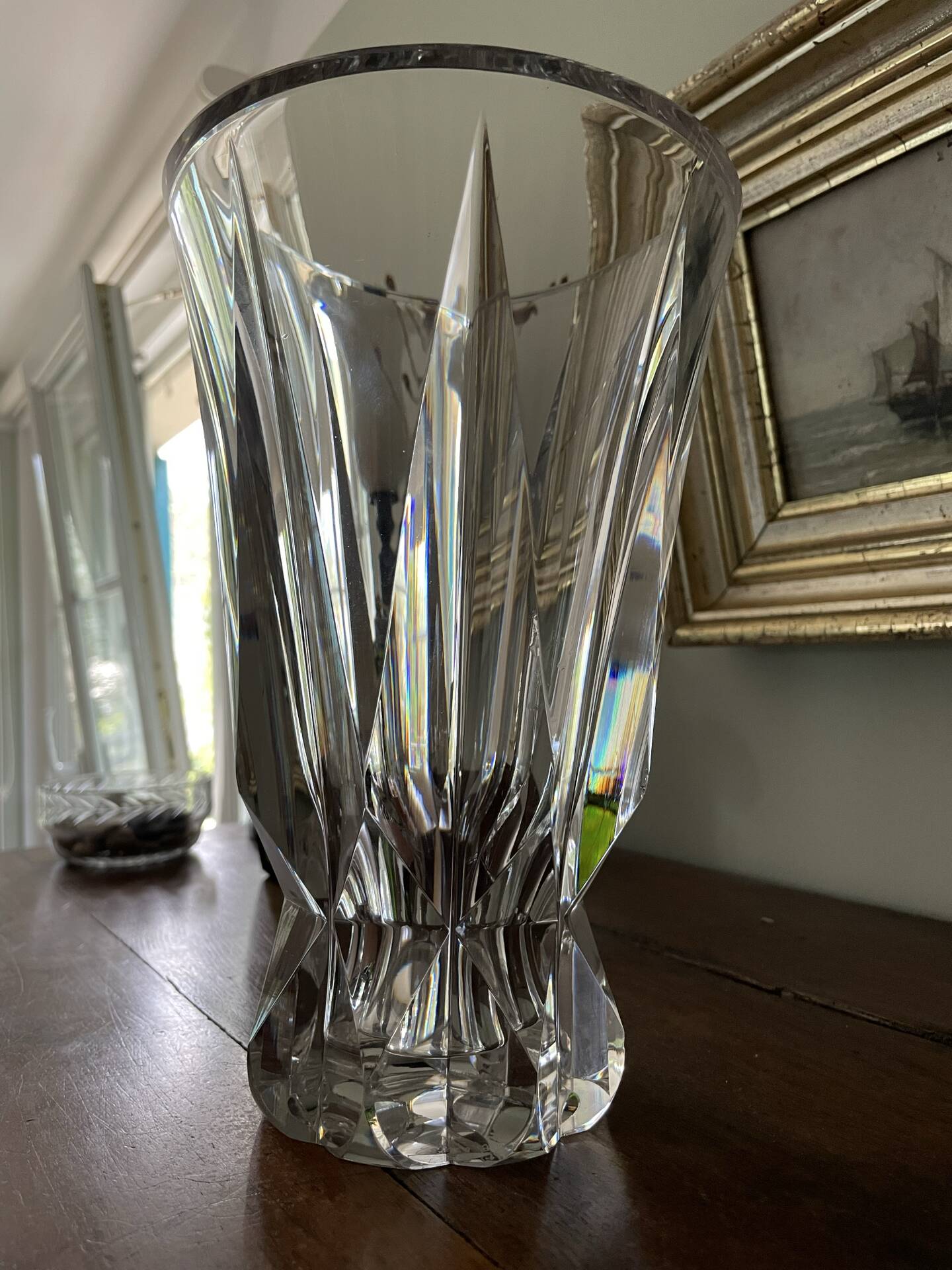 large cut crystal vase Saint Louis 1967