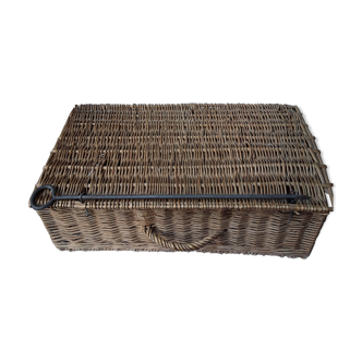 Panier de pêcheur en rotin vintage