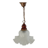 Suspension en verre transparent forme tulipe