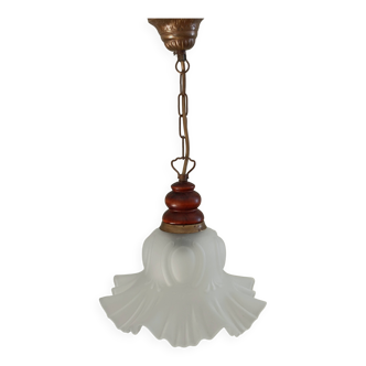 Clear glass tulip-shaped pendant light