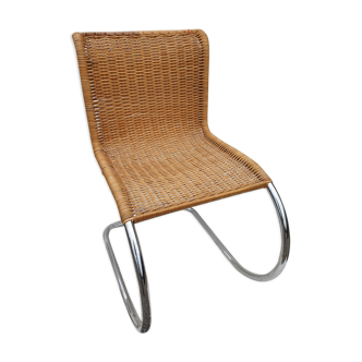 Fauteuil MR 10 en rotin par Ludwig Mies Van der Rohe