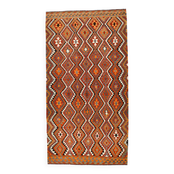 5x10 Red & Orange Tribal Handmade Kilim Rug, 165x317Cm