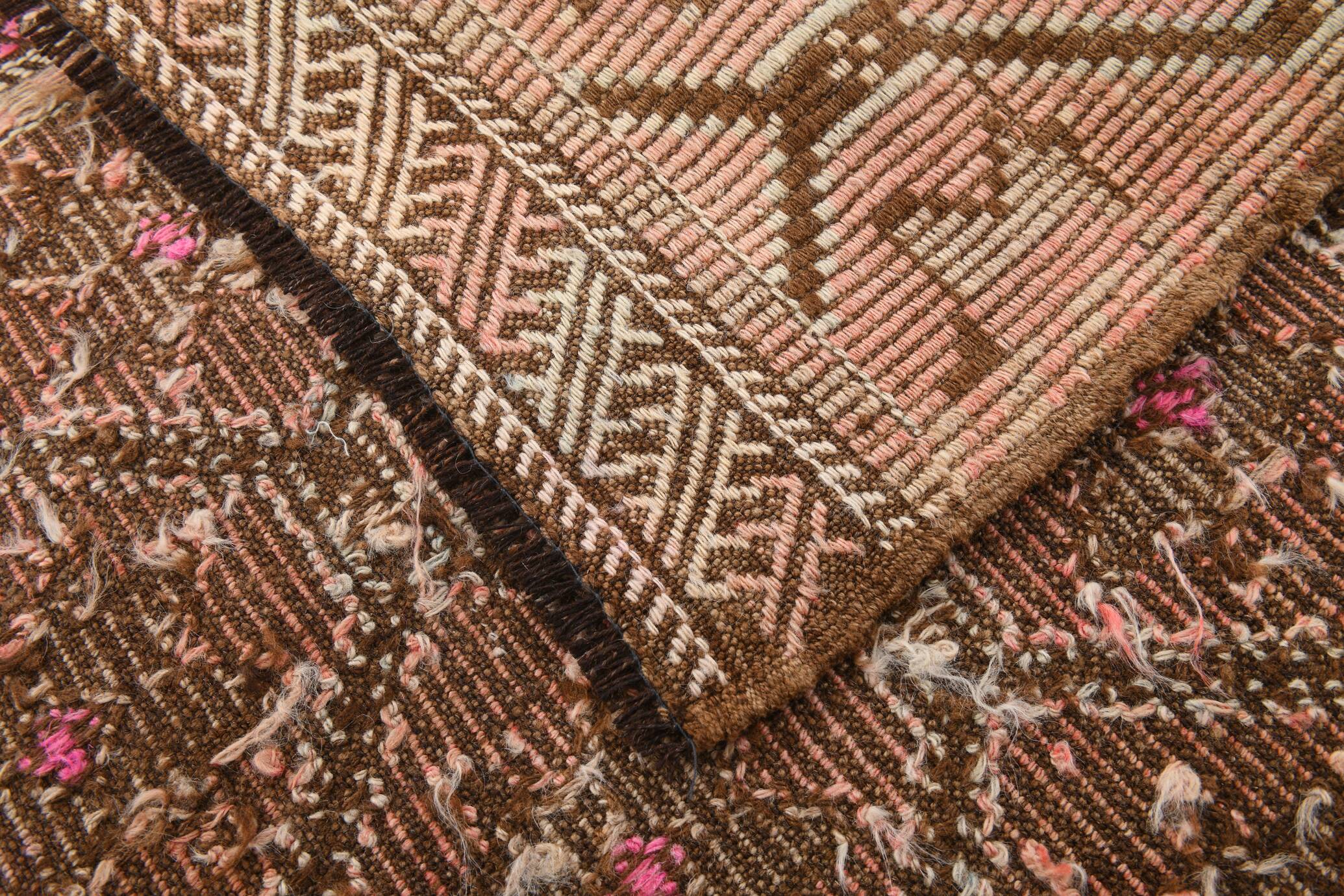 5x10 Peach & Brown Persian Kilim Rug, 166x300Cm
