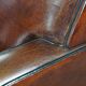 A very beautiful set of 2 Art Deco design armchairs in sheep leather