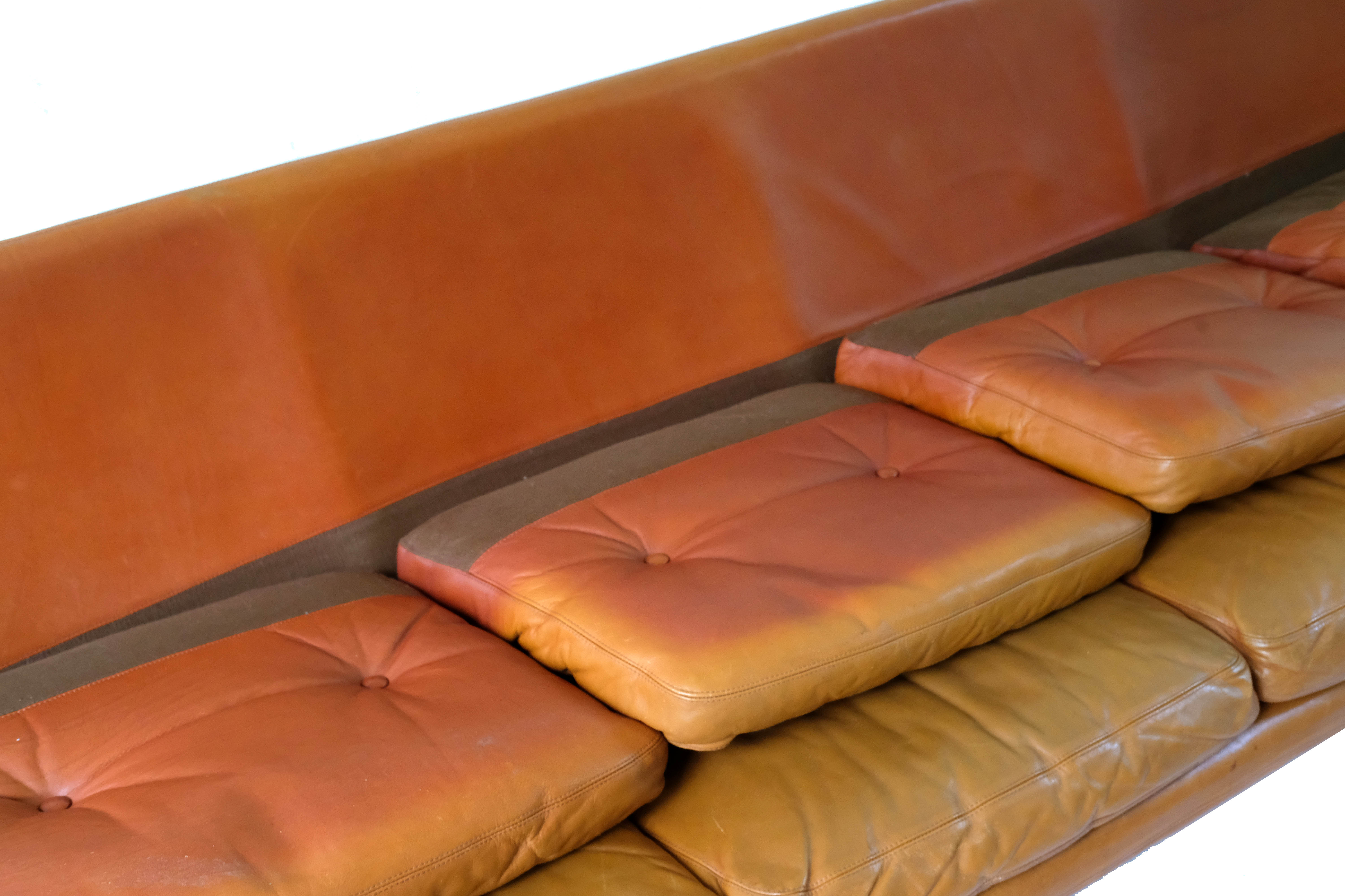 Set of Leather Sofa & 3 Armchairs by Sven Ivar Dysthe, Norway 1960's