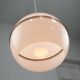 Italian Space Age Pendant Lamp in Plexiglass and Brass, 1970s