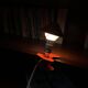 Small orange metal mushroom clip lamp vintage night light