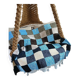 Hand knitted patchwork plaid