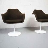 Set of two Eero Saarinen swivel Tulip Armchairs model 150, 1970's