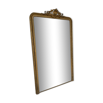Miroir - glace louis phillipe en stuc doré h 216 cm